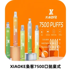 XIAOKE梟客7500Puffs跑馬燈拋棄式電子煙 可發光一次性